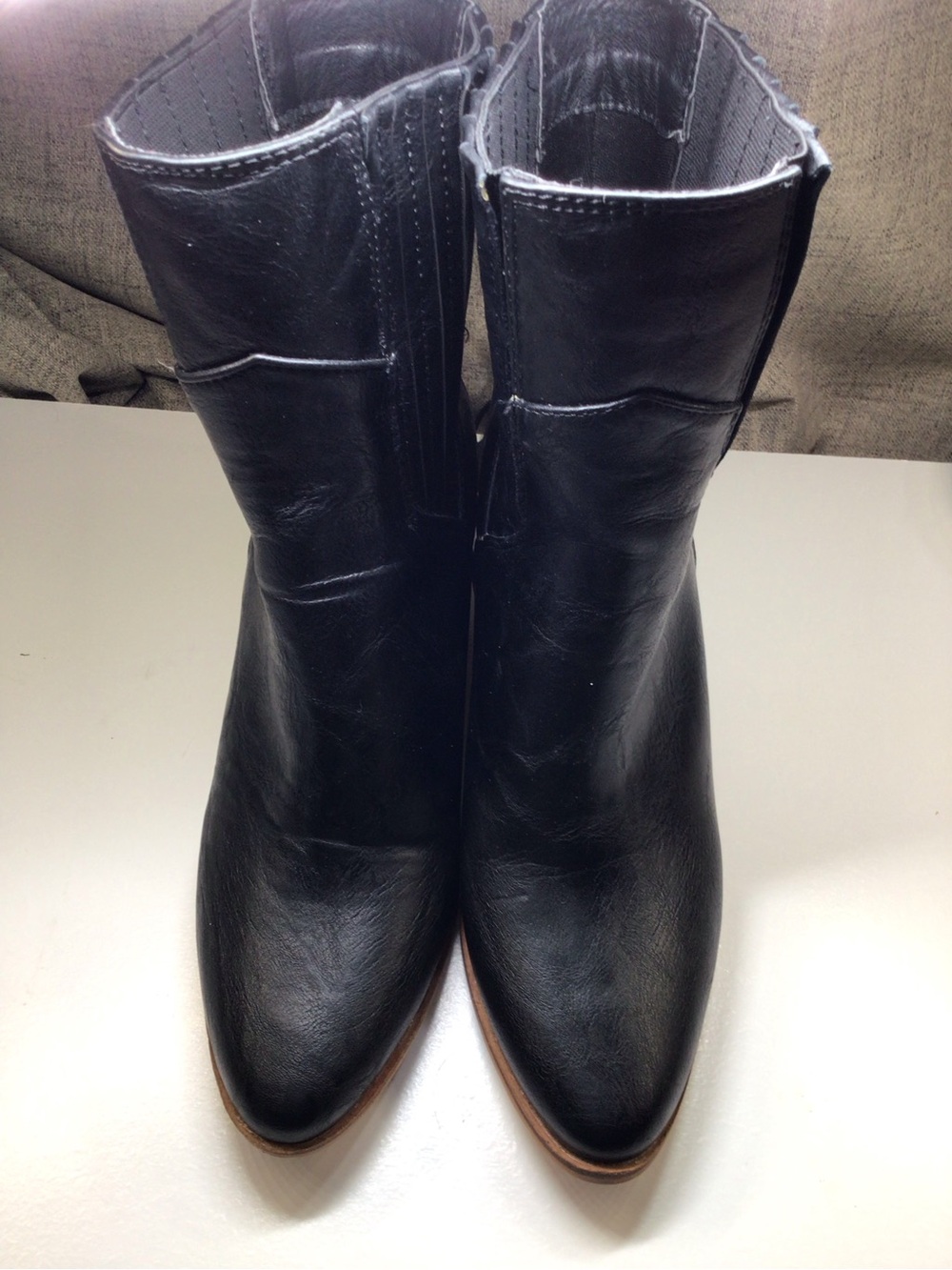 Vintage Havana Black Leather Ankle Booties